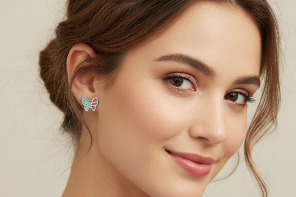 925 Silver Butterfly stud