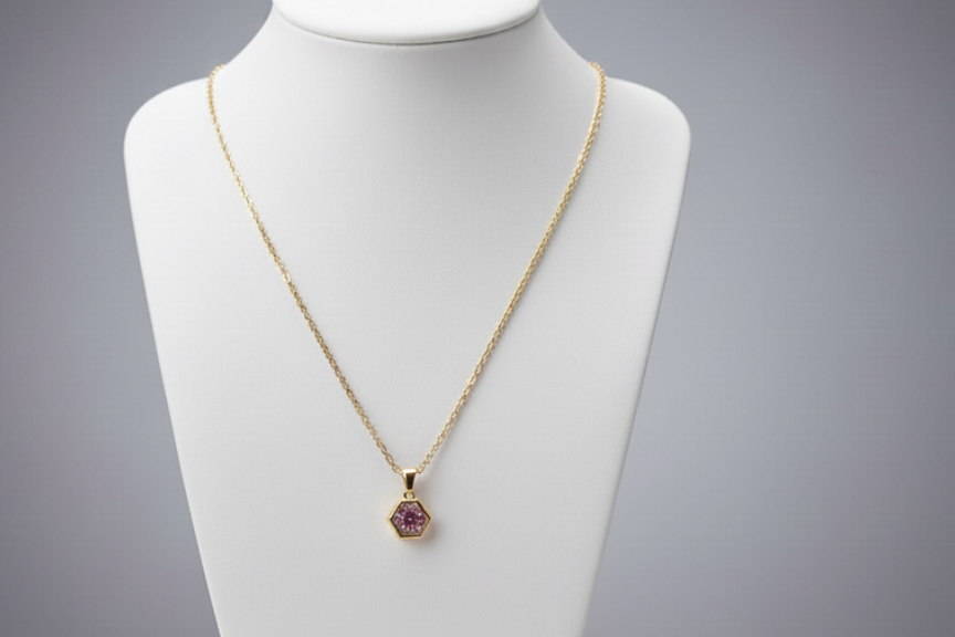 Chain with Peach colour pendant