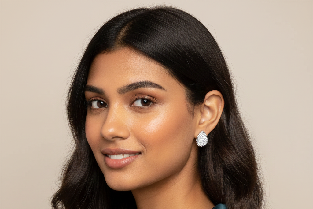 Silver Drop-shaped Earrings