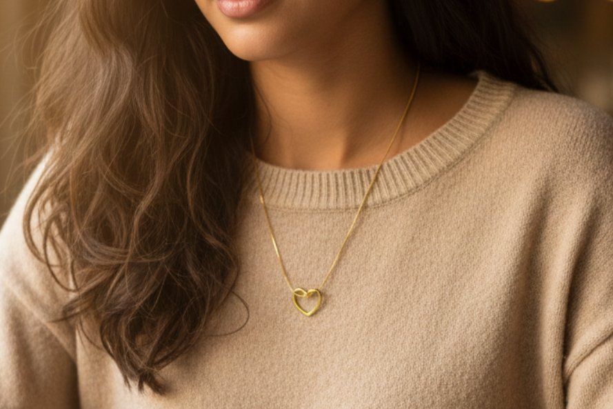 Chain with heart pendant