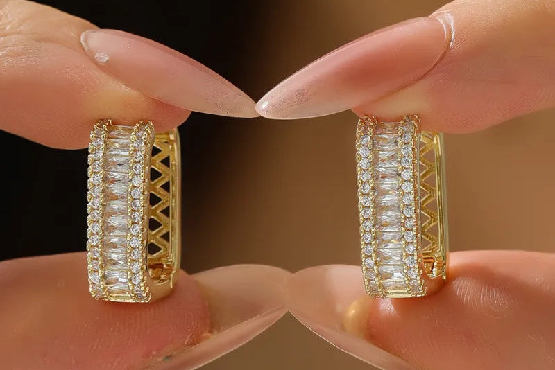 Micro Pave Cubic Zirconia Earrings