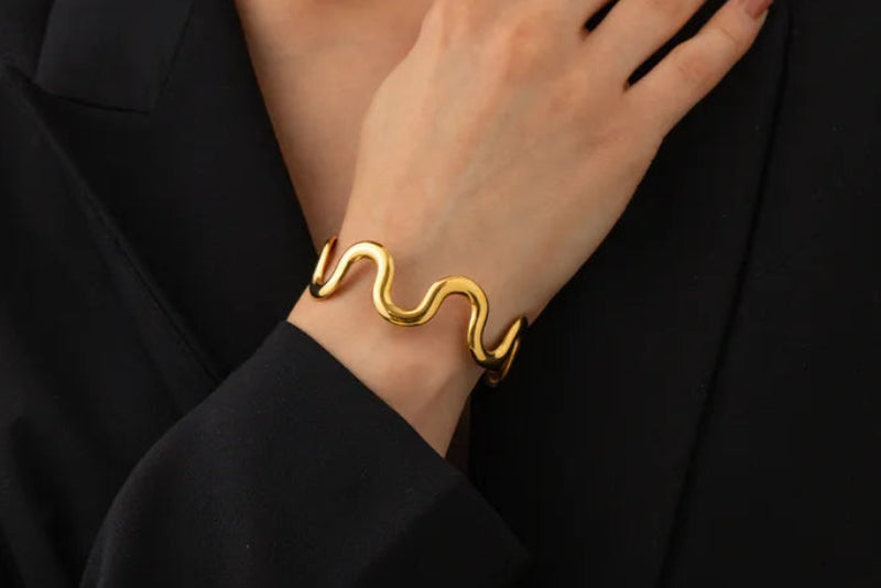 Geometric Stainless Steel Anti Tarnish Bangle