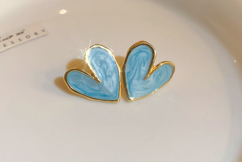 Blue heart shaped stud