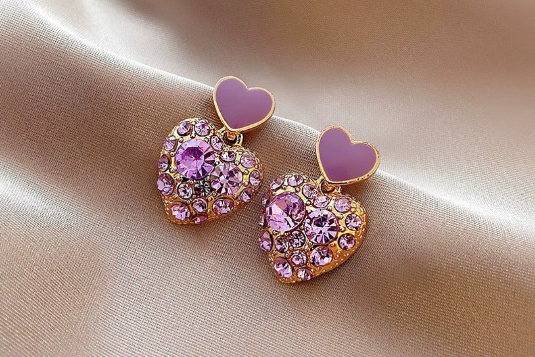 Heart Shaped Purple Earring