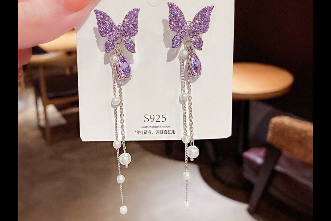 Purple Butterfly Earring