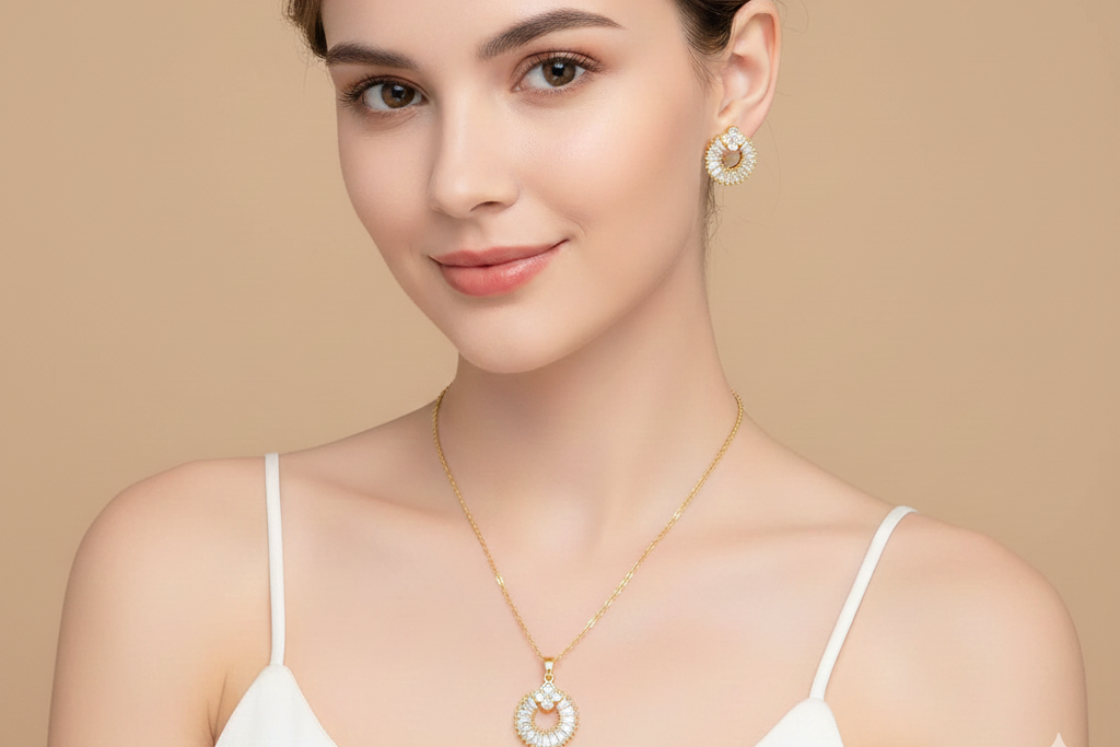 Chain with White stone pendant
