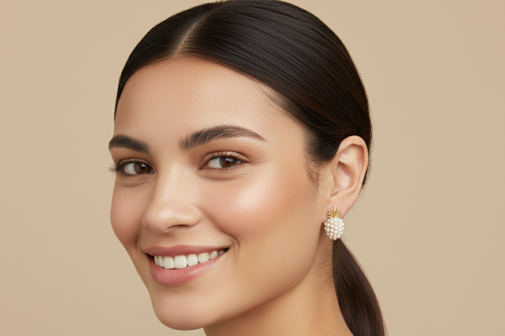 Pineapple pearl earring