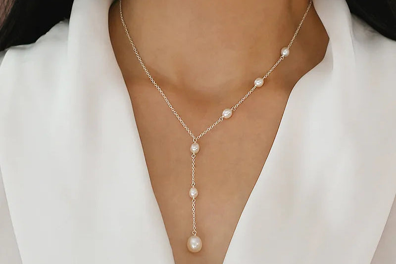 Light luxury freshwater pearl 925 sterling silver necklace