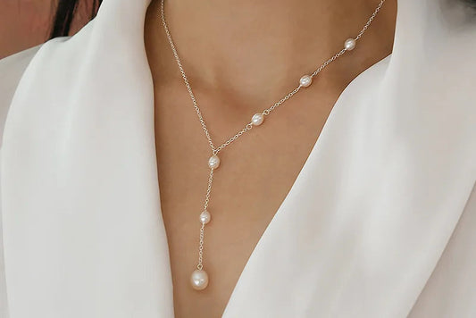 Light luxury freshwater pearl 925 sterling silver necklace