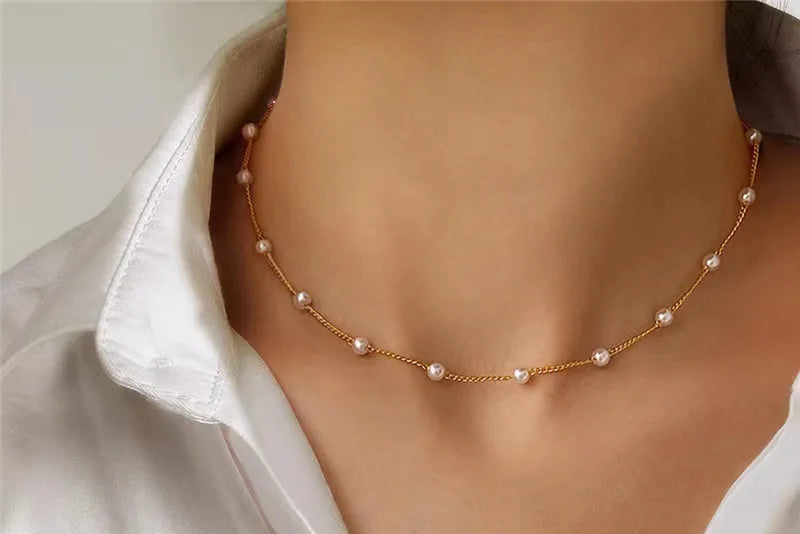 Pearl Necklace Fashion Clavicle Chain