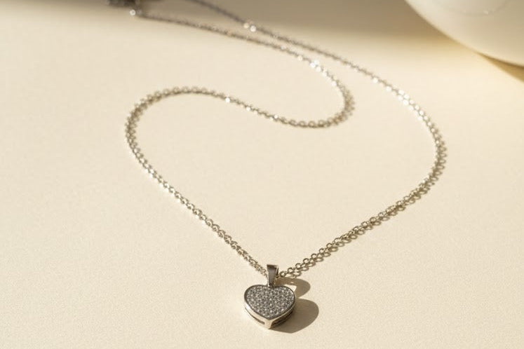 Silver chain with heart pendant