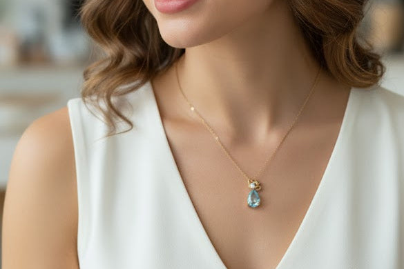 Chain with Blue stone Pendant