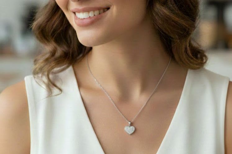 Silver chain with heart pendant