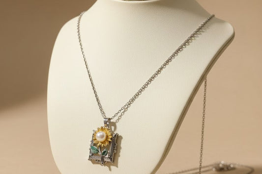 Silver Chain with Sunflower Pendant