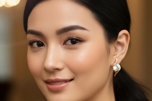 White stone earring
